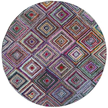Safavieh Nantucket Hand Tufted Round Rug- Multi- 4 x 4 ft. NAN317A-4R
